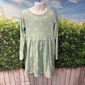 H&M Light Teal Rainbows Long Sleeve Cotton Dress (SKU: 169G)